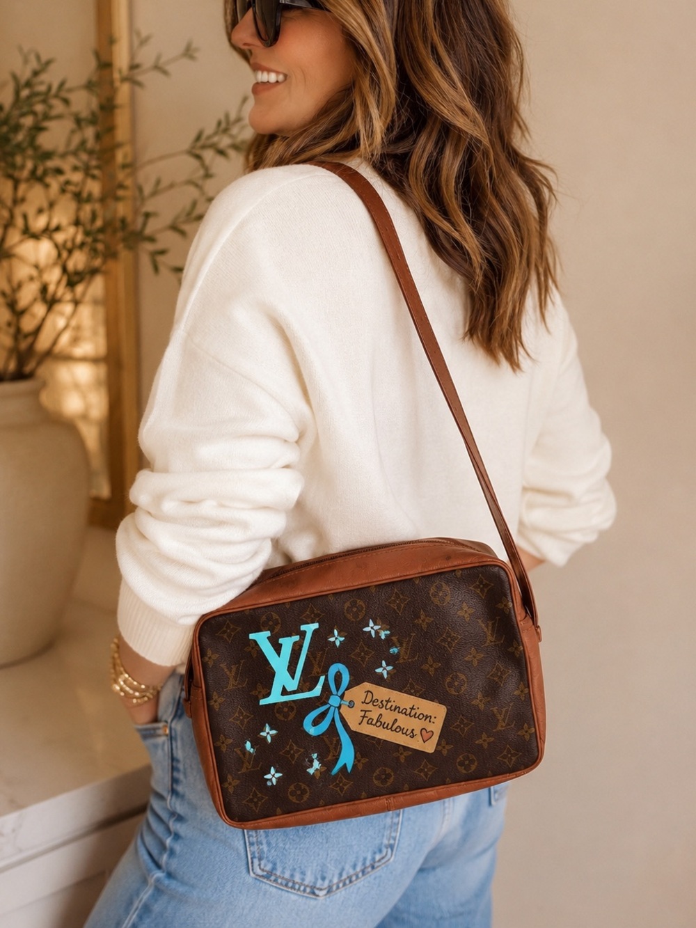 Custom Painted Louis Vuitton Monogram Trocadero | Destination Fabulous Bag
